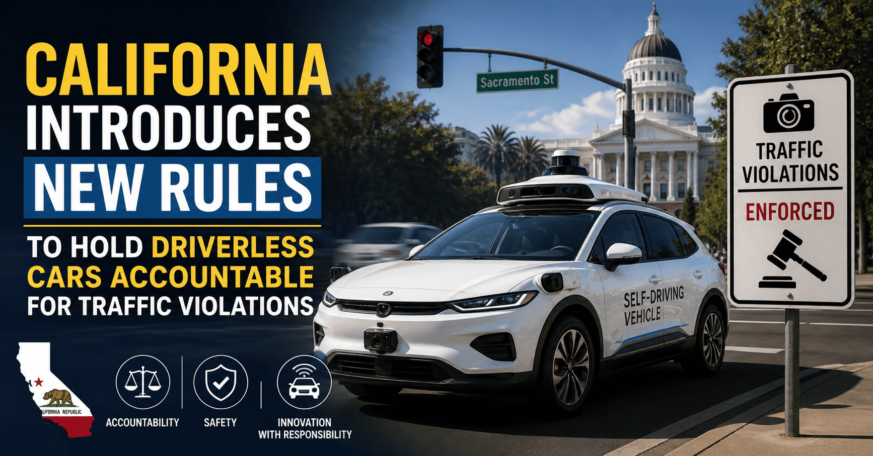 California Introduces New Rules to Hold Driverless Cars Accountable for Traffic Violations