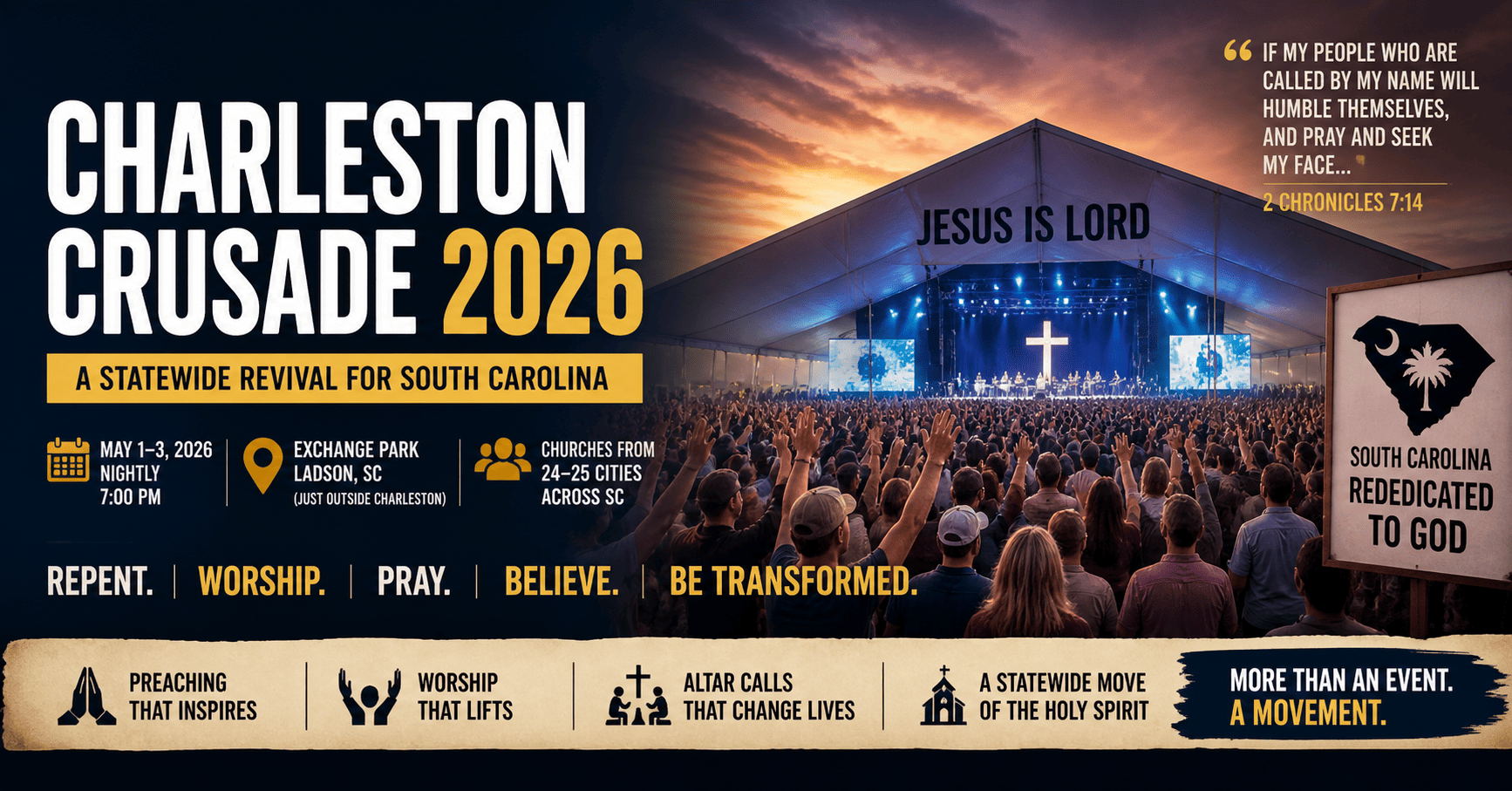 Charleston Crusade 2026 Draws Churches Across South Carolina in Coordinated Revival Effort