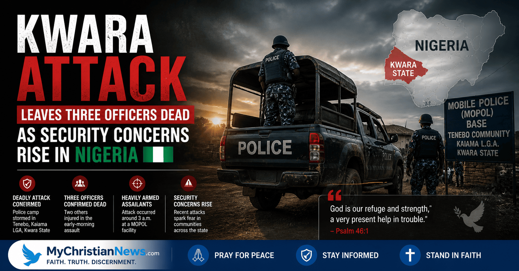 Kwara Attack Leaves Three Officers Dead as Security Concerns Rise in Nigeria