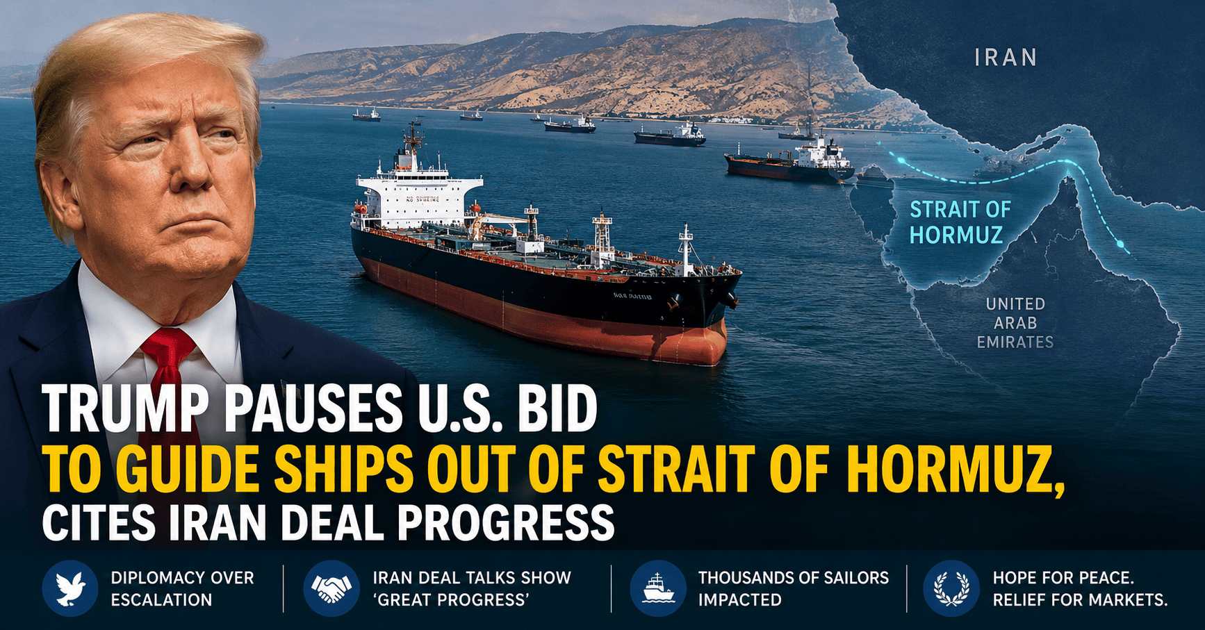 US Pauses Naval Operation in Strait of Hormuz as Iran Peace Talks Show Progress